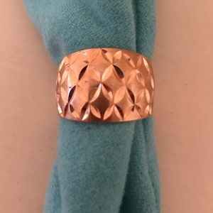 14K rose gold chunky ring, size 6